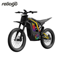Reliago Nova4-BK 6000W Mid-Drive Electric Dirt Bike 60V 30Ah 45 MPH Full Suspension
