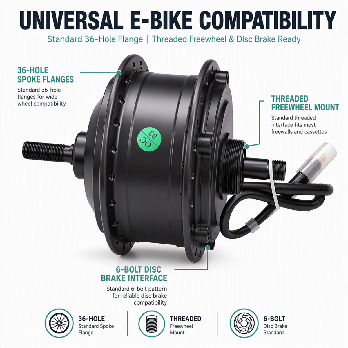 Reliago 36V 350W Geared Hub Motor 26" for HITWAY BK8 E-Bike