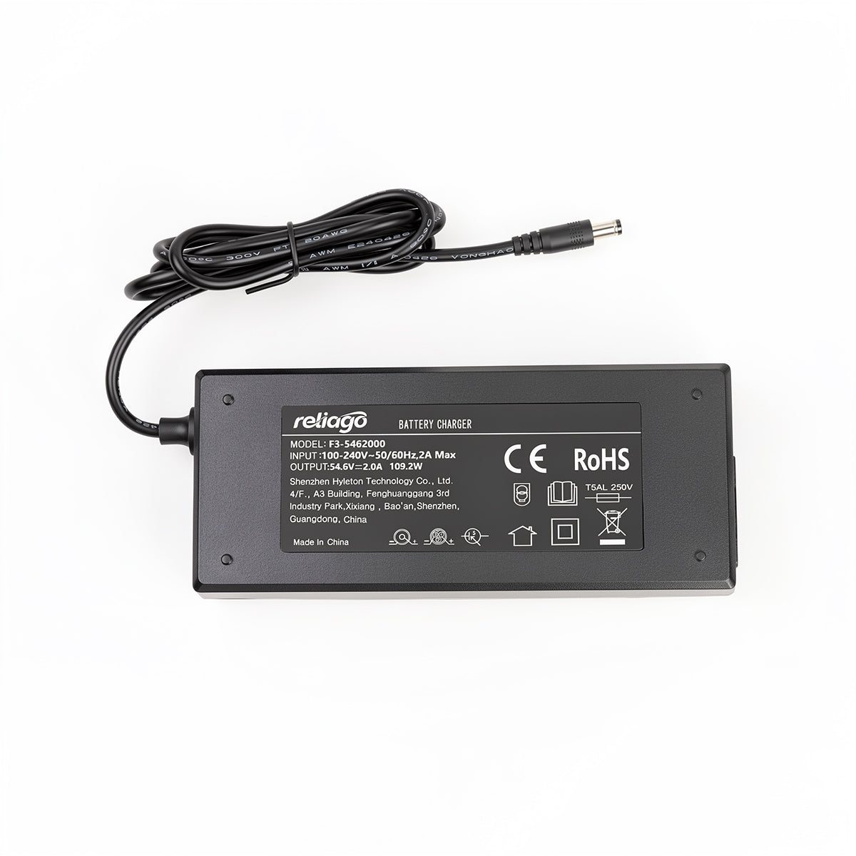 Reliago 67.2V 2A Electric Bike Charger  5.5x2.1mm DC Plug