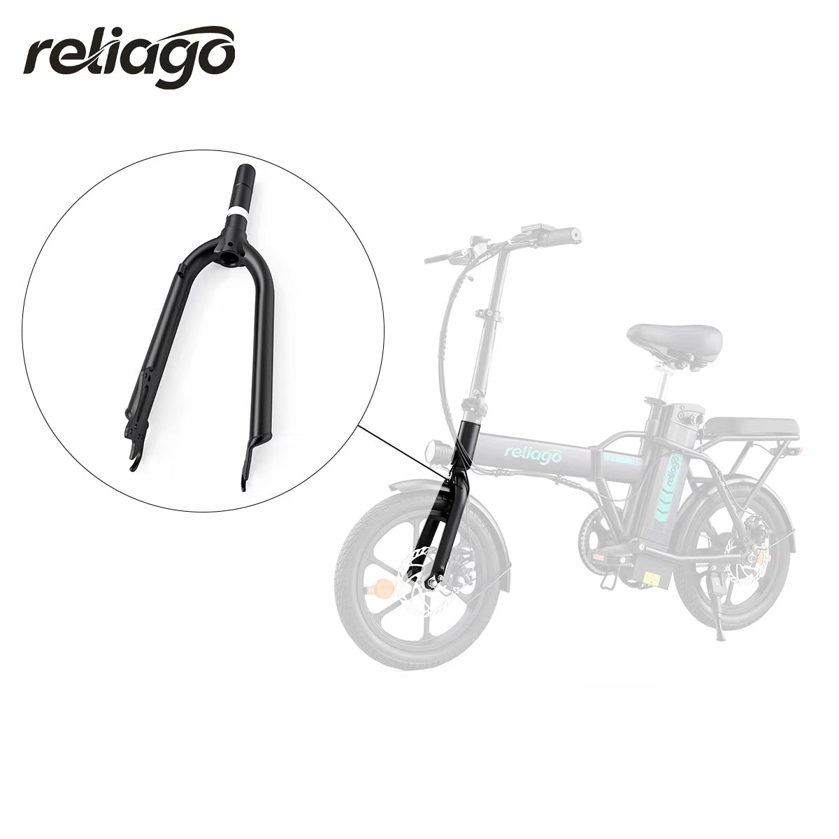 Reliago 16 Inch Steel Front Fork with Disc Brake Mount - for Hitway BK5 Electric Bike
