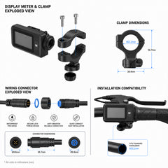 Reliago LCD E-Bike Display Meter 4 Assist Levels for HITWAY BK8 E-Bike