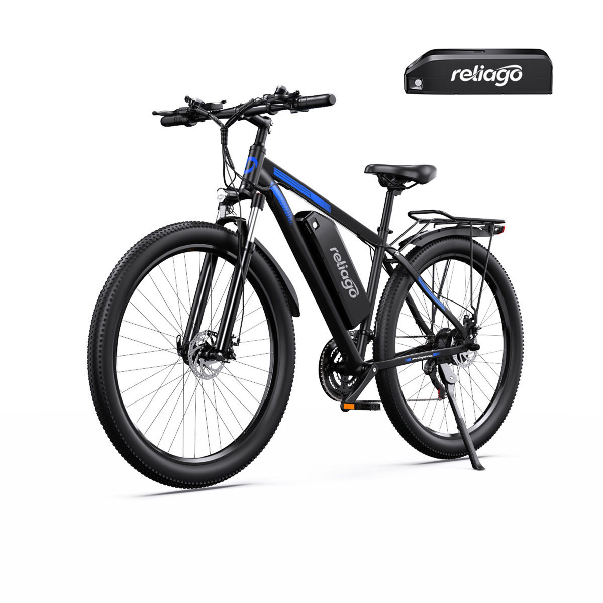 Reliago C29 Dual Battery Electric Bike for Adults, 29" Long Range E-Bike with 750W Motor, 48V 15Ah Removable Battery, Shimano 21-Speed for City & Mountain Riding