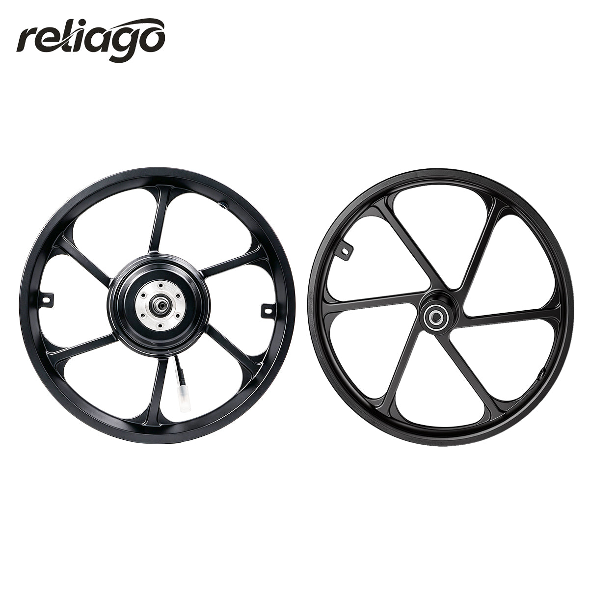 Reliago 16" E-Bike Front Wheel Hub Magnesium Alloy 6 Spoke for Hitway BK5 Electric Bike
