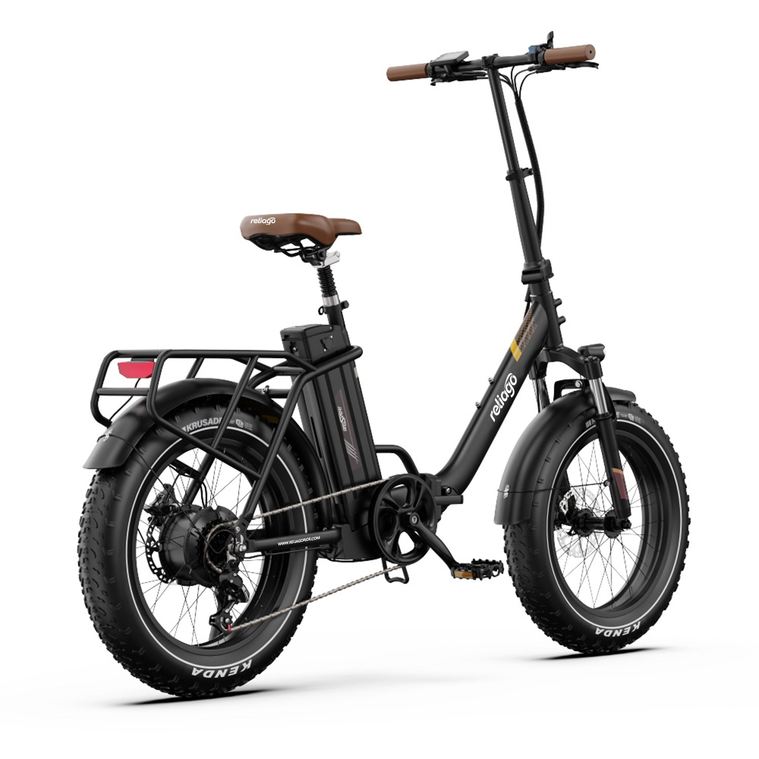 Reliago OT16-2 Folding Fat Tire E-Bike – 48V 17Ah Electric Bike with 20×3.0" Tires for City & Outdoor Riding